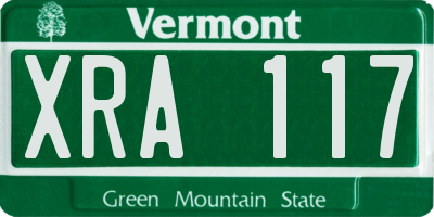 VT license plate XRA117
