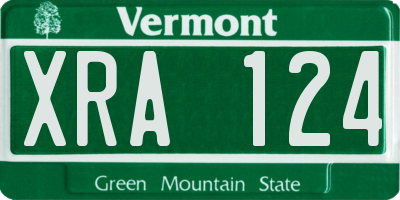 VT license plate XRA124