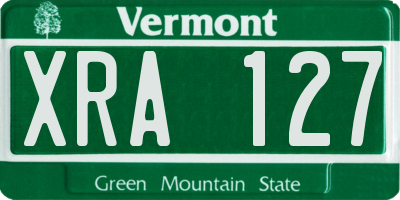 VT license plate XRA127