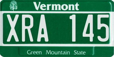 VT license plate XRA145