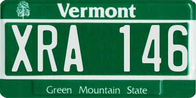 VT license plate XRA146