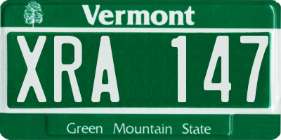 VT license plate XRA147