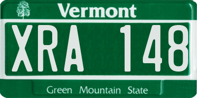 VT license plate XRA148