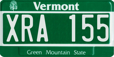 VT license plate XRA155