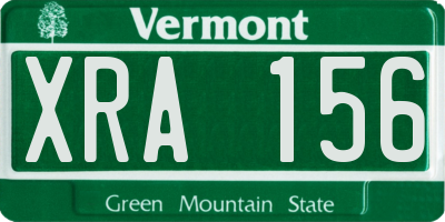 VT license plate XRA156