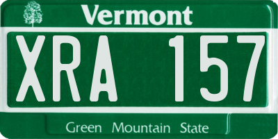 VT license plate XRA157