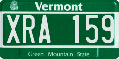 VT license plate XRA159