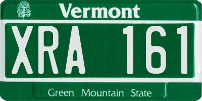 VT license plate XRA161