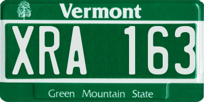 VT license plate XRA163