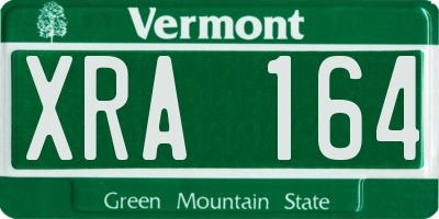 VT license plate XRA164