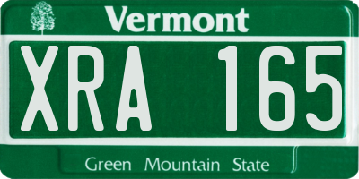 VT license plate XRA165