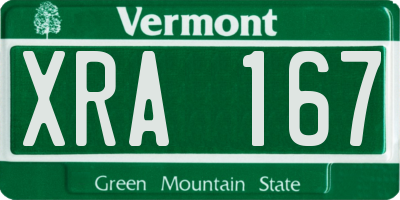 VT license plate XRA167
