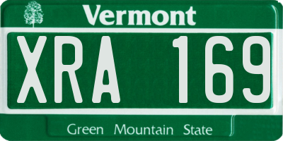 VT license plate XRA169