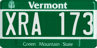 VT license plate XRA173