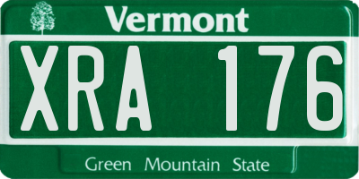 VT license plate XRA176