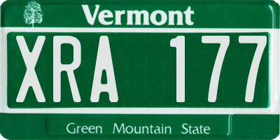 VT license plate XRA177