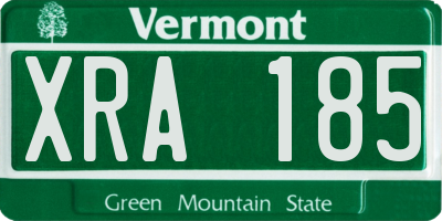 VT license plate XRA185
