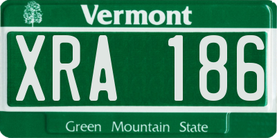 VT license plate XRA186