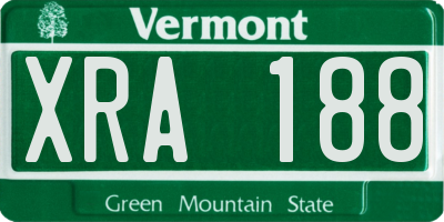 VT license plate XRA188