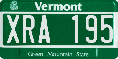 VT license plate XRA195