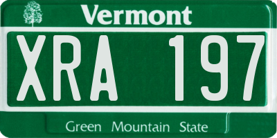 VT license plate XRA197