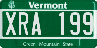 VT license plate XRA199