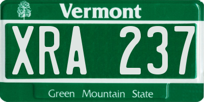 VT license plate XRA237