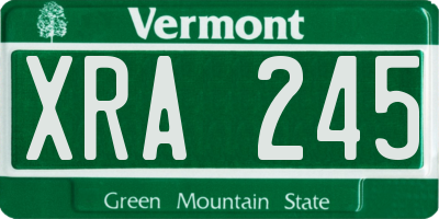 VT license plate XRA245