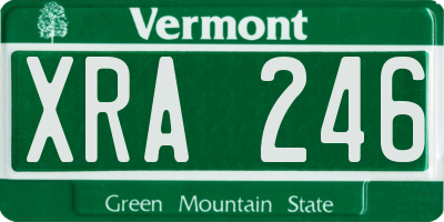 VT license plate XRA246