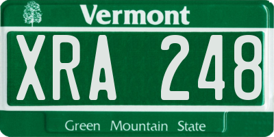 VT license plate XRA248