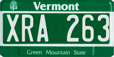 VT license plate XRA263