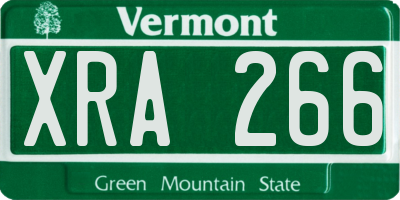 VT license plate XRA266