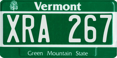 VT license plate XRA267