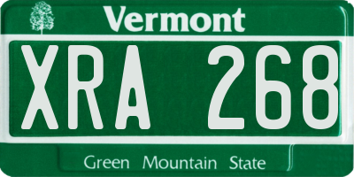VT license plate XRA268