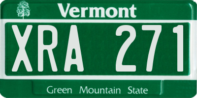 VT license plate XRA271