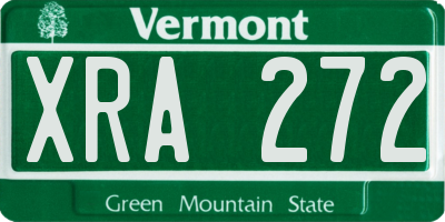 VT license plate XRA272