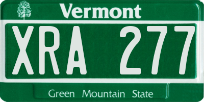 VT license plate XRA277