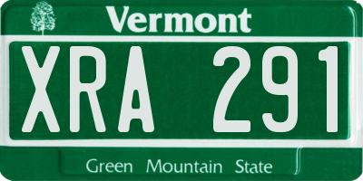 VT license plate XRA291