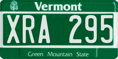 VT license plate XRA295