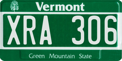 VT license plate XRA306