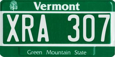 VT license plate XRA307