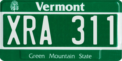 VT license plate XRA311
