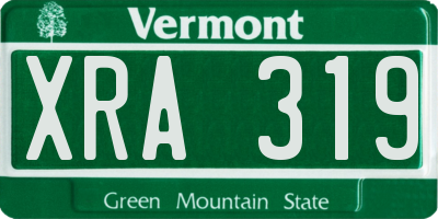 VT license plate XRA319