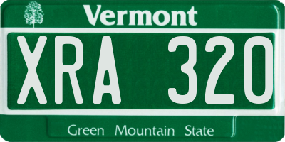 VT license plate XRA320