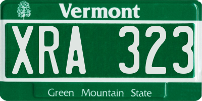 VT license plate XRA323