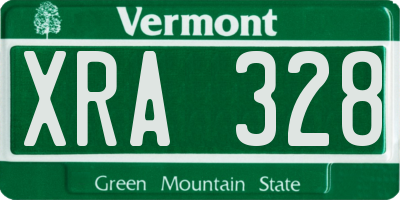 VT license plate XRA328