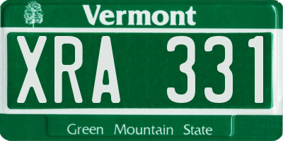 VT license plate XRA331