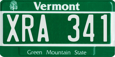 VT license plate XRA341