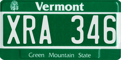 VT license plate XRA346