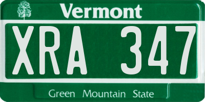 VT license plate XRA347